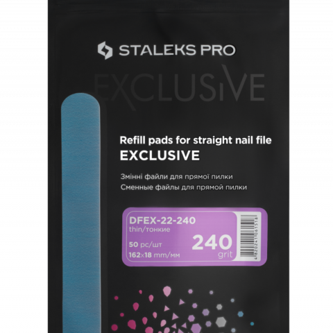 STALEKS PRO -   klijuojami nagų dildės abrazyvai EXCLUSIVE 240gr